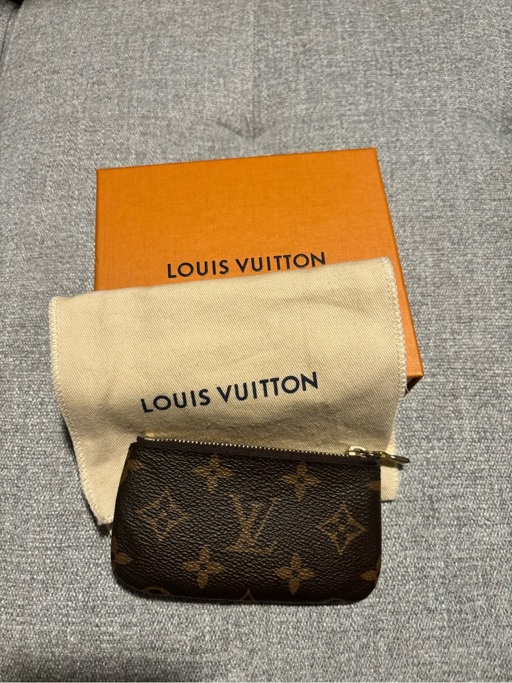 Louis Vuitton Brown Monogram Mini Zip Pouch with Gold Hardware